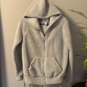 Zip-up hooded fleece jacket from F21